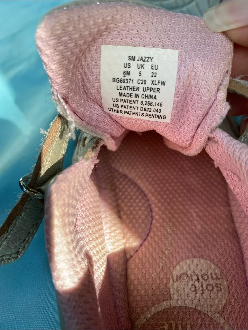 Stride Rite Girls Silver Metallic and Pink Velcro Sneakers